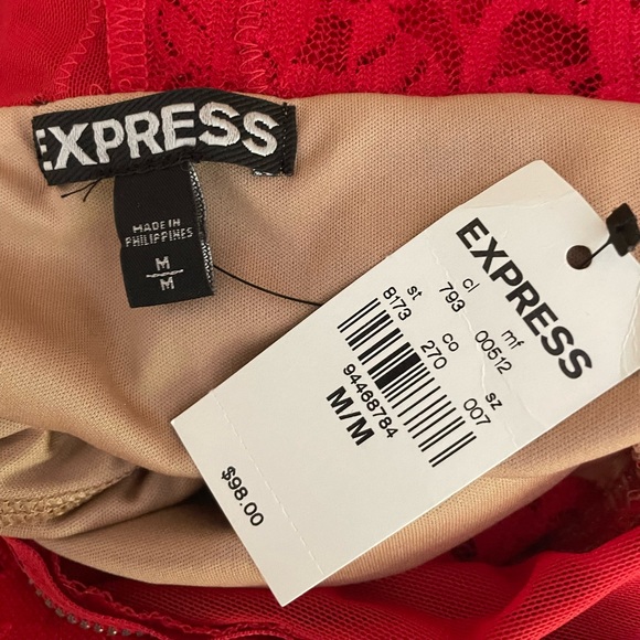 Express Red lace Christmas Dress - Picture 3 of 13